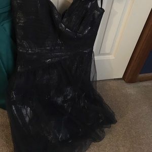 BCBG short blue/black one shoulder dress size 8